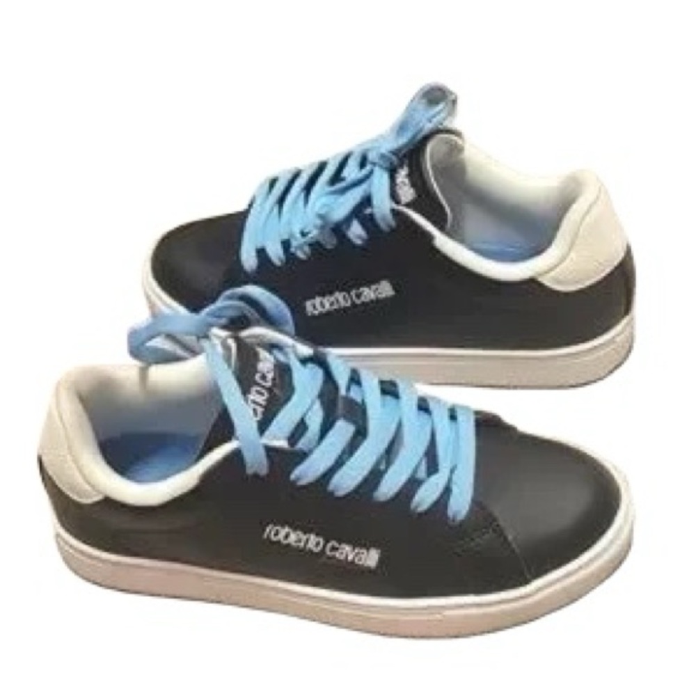Roberto Cavalli Black and Blue Sneakers